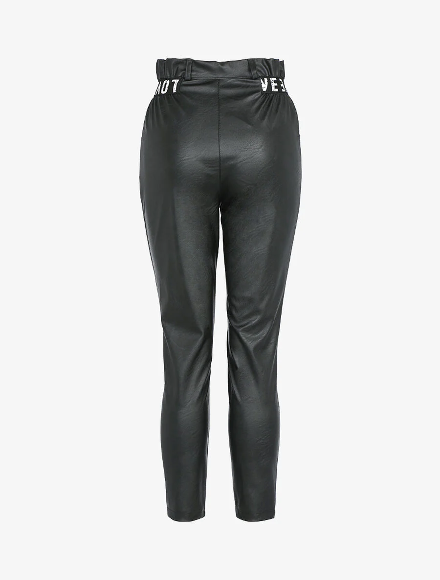 7/8 broek met love detail - Zwart - Image 2