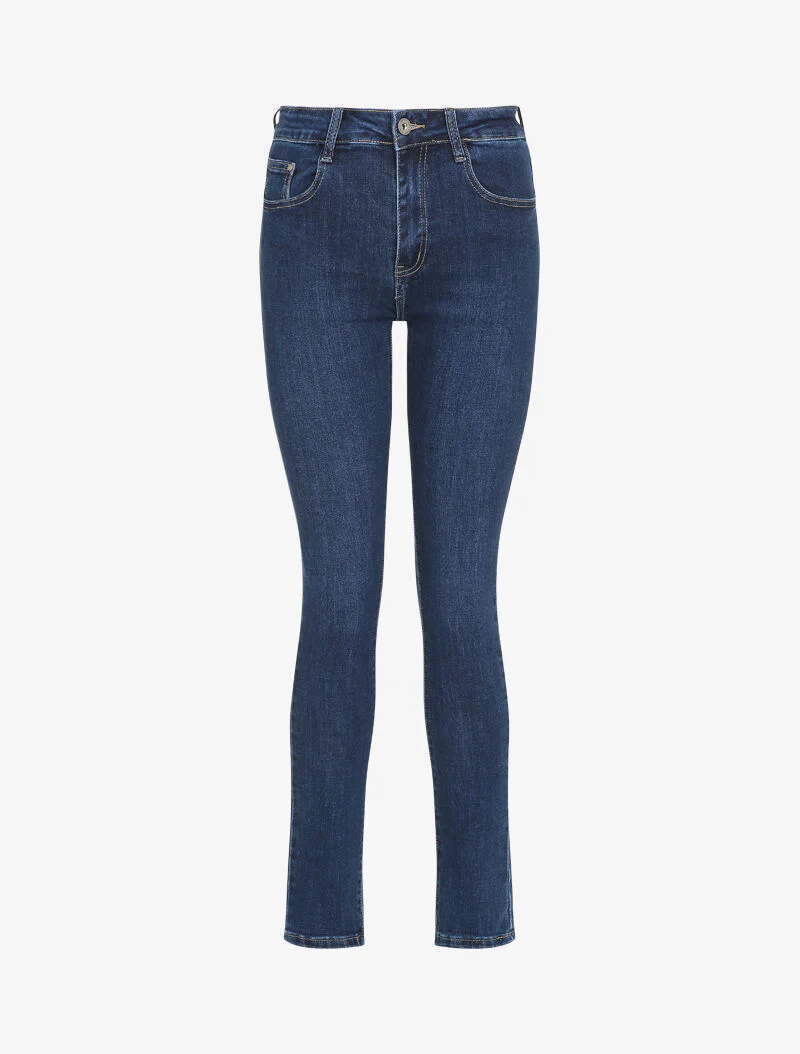 Afgewassen slim fit jeans - Blauw denim