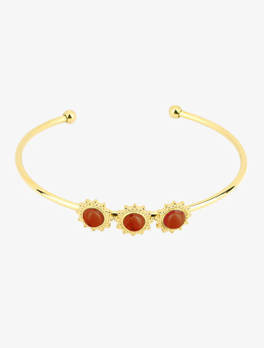 Armband in de stijl van gestileerde zonnen - Goud/rood