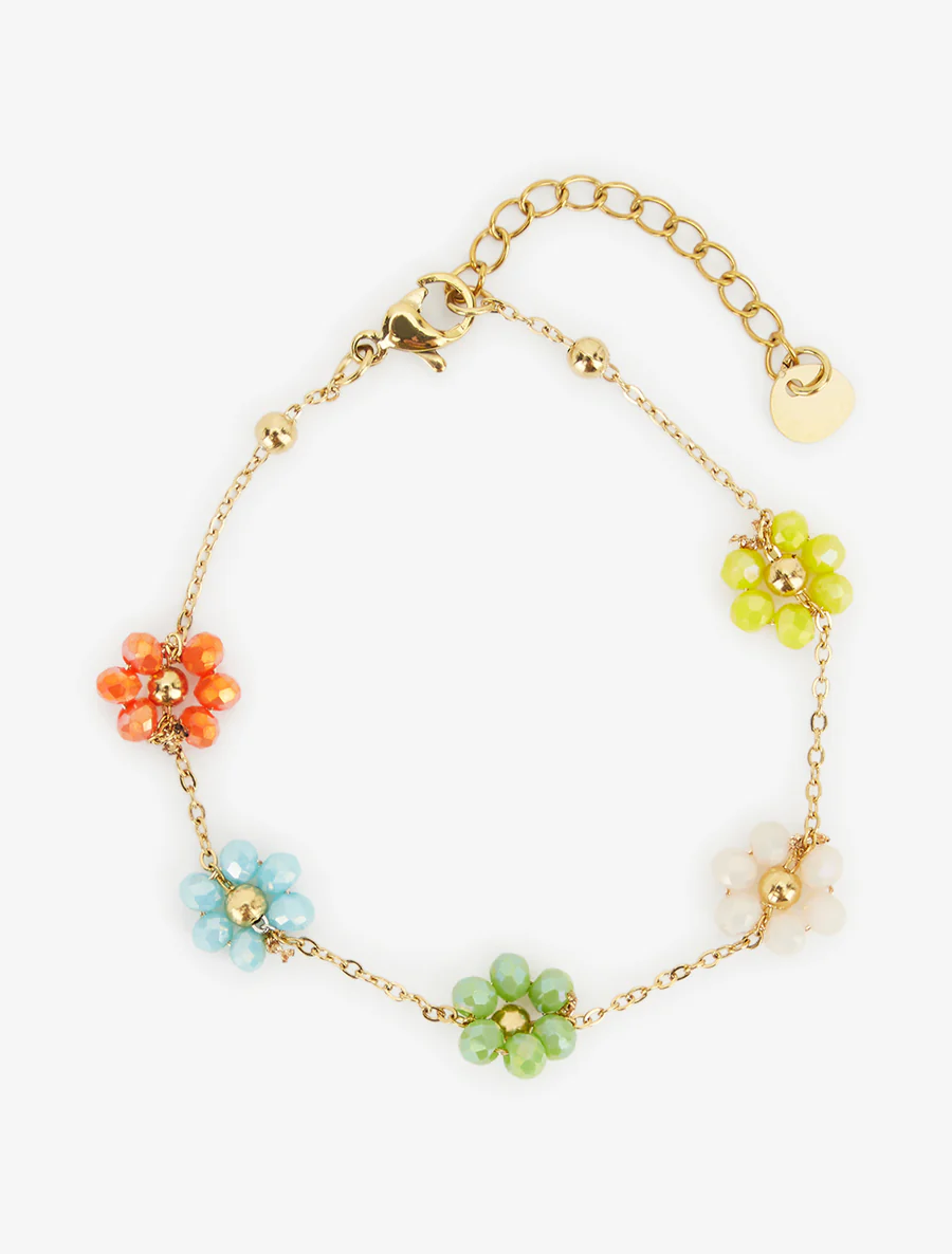 Armband met kleine, gekleurde bloemen van parels. - Meervoudig - Image 2