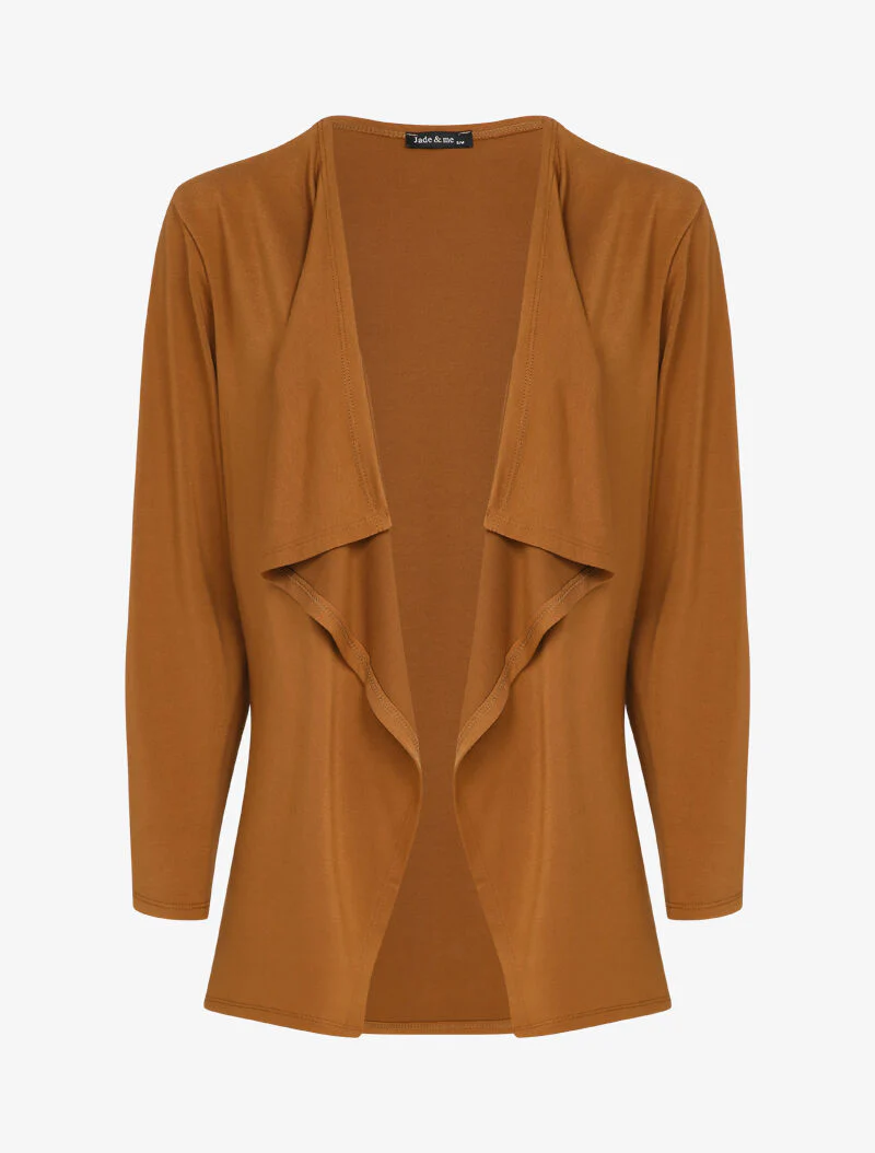 Vloeiende gilet met asymmetrische panden - Camel