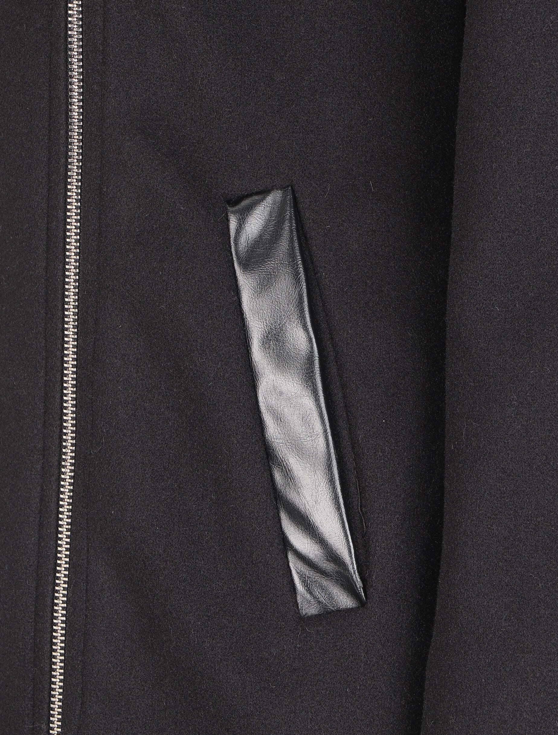 Jas met capuchon en asymmetrische rits - Zwart - Image 3