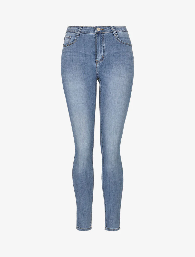 Basic hoge taille jeans - licht denim - Image 3