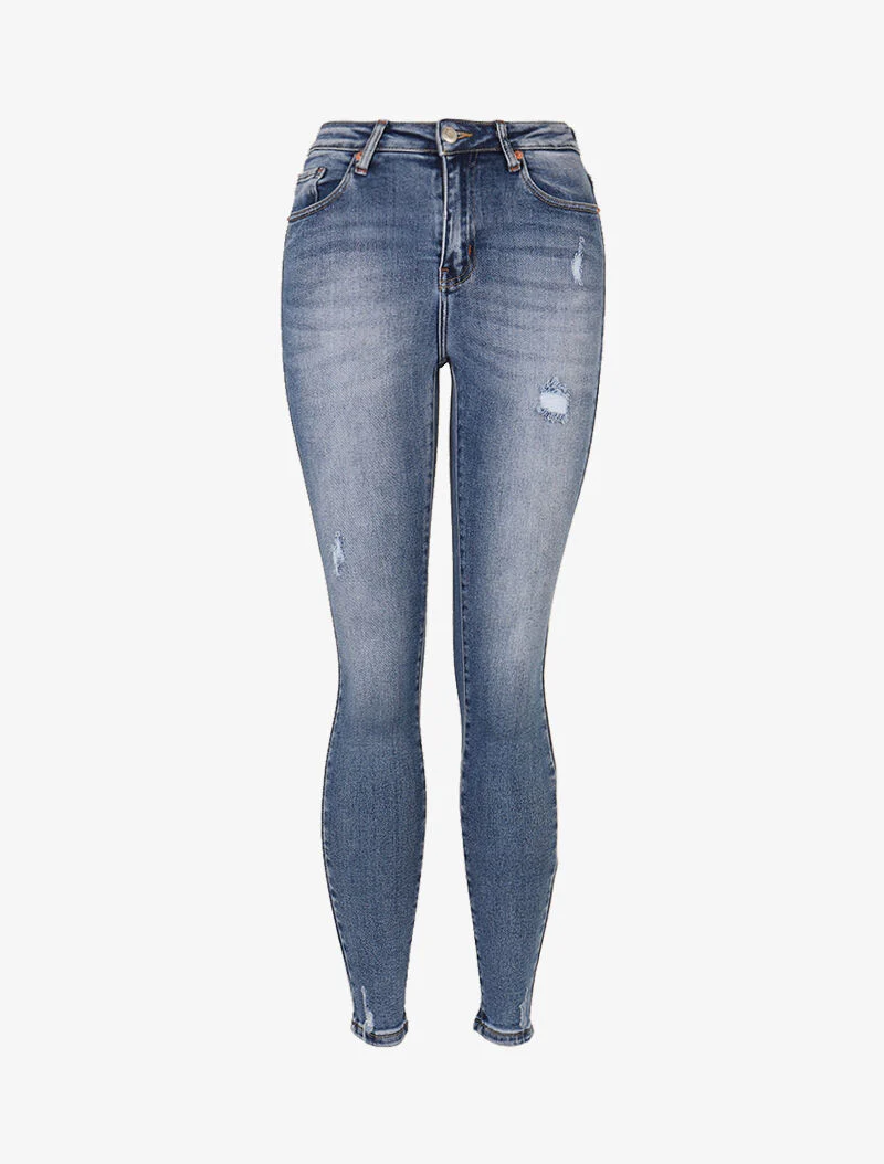 Basis jeans met hoge taille - licht denim - Image 3