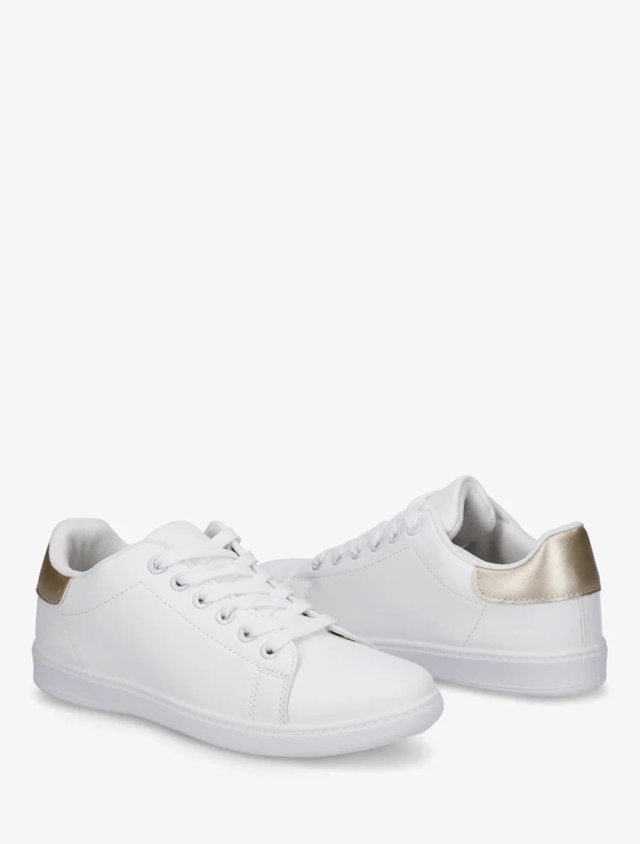 Basic sneakers van imitatieleer - Goud - Image 4