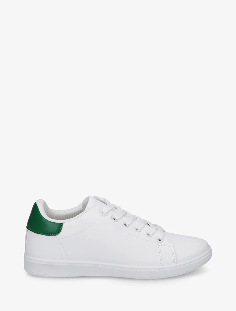 Basic sneakers van imitatieleer - Groen