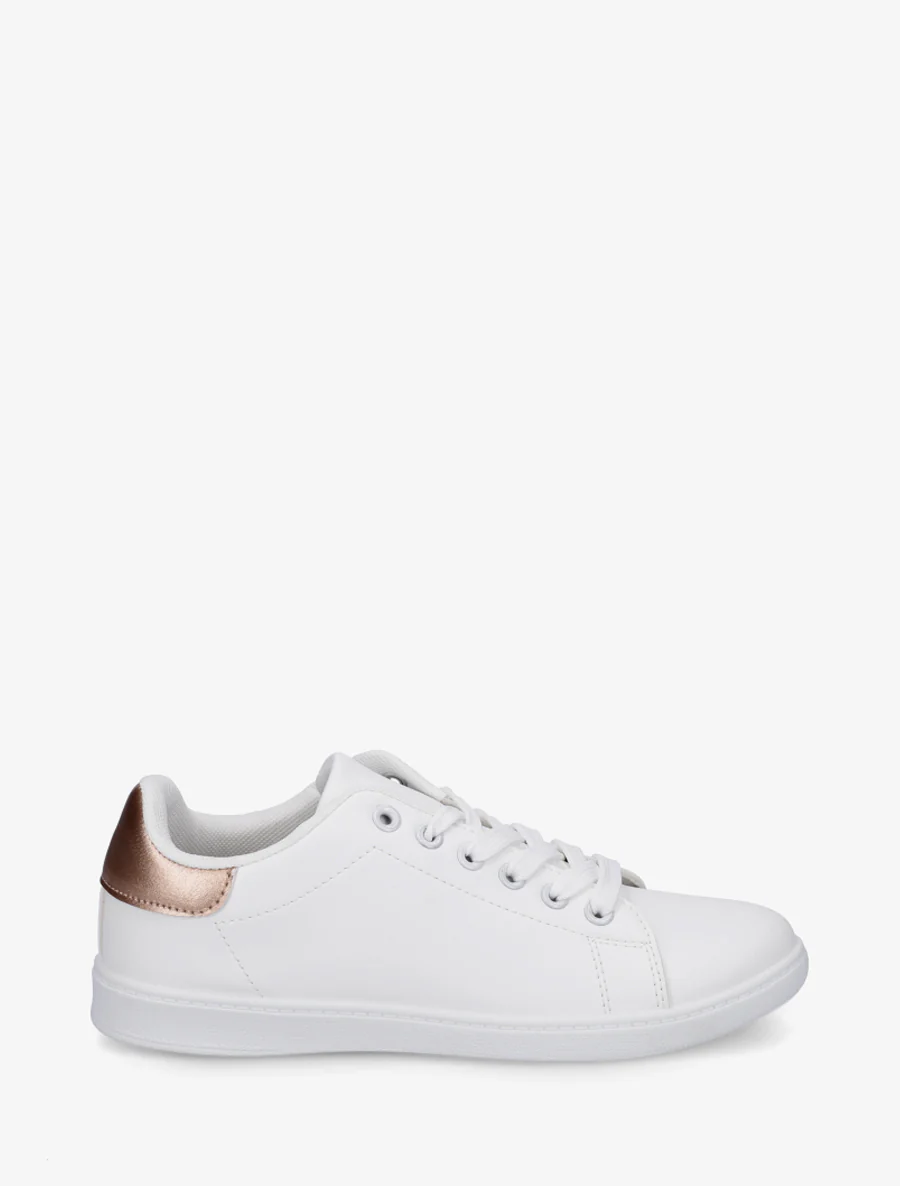 Basic sneakers van imitatieleer - Roségoud