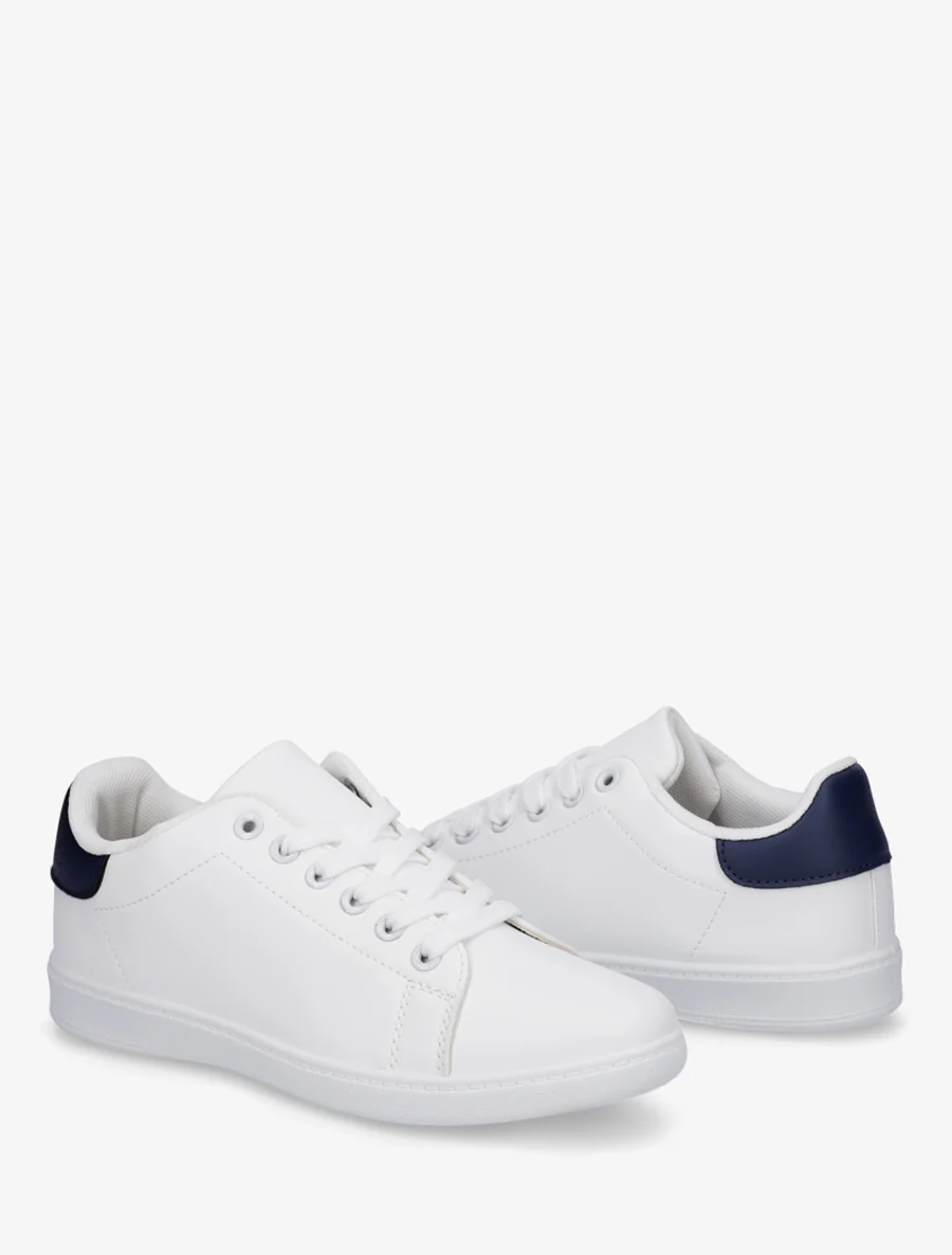 Basic sneakers van imitatieleer - Marine - Image 4