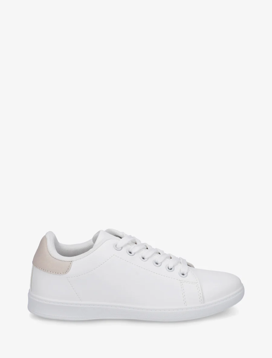 Basic sneakers van imitatieleer - Beige
