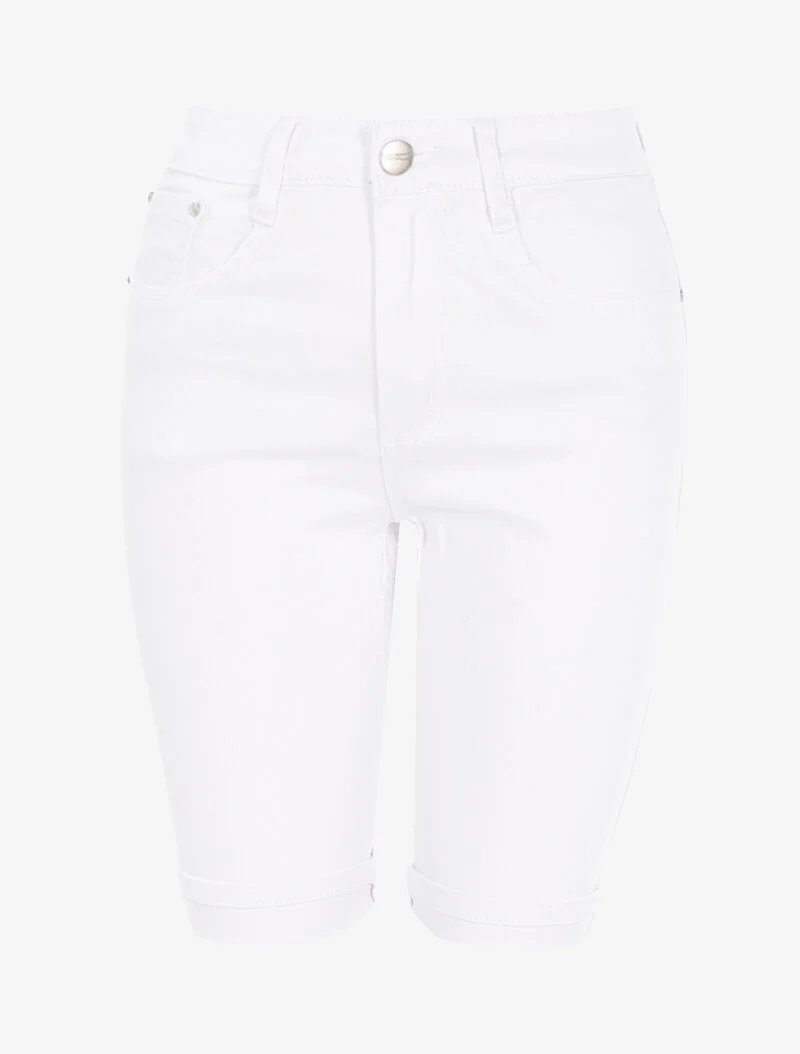 Bermuda slim uni - wit