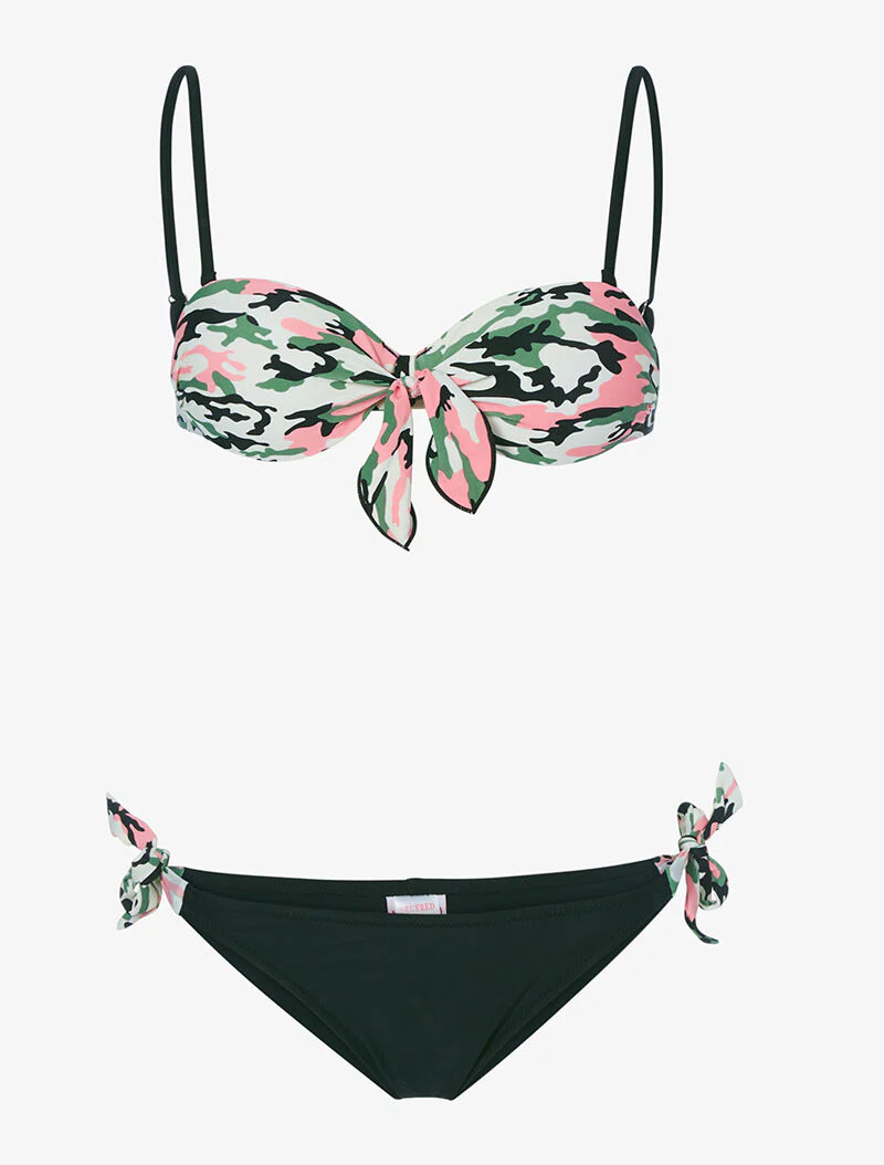Bandeau bikini traliewerk - zwart