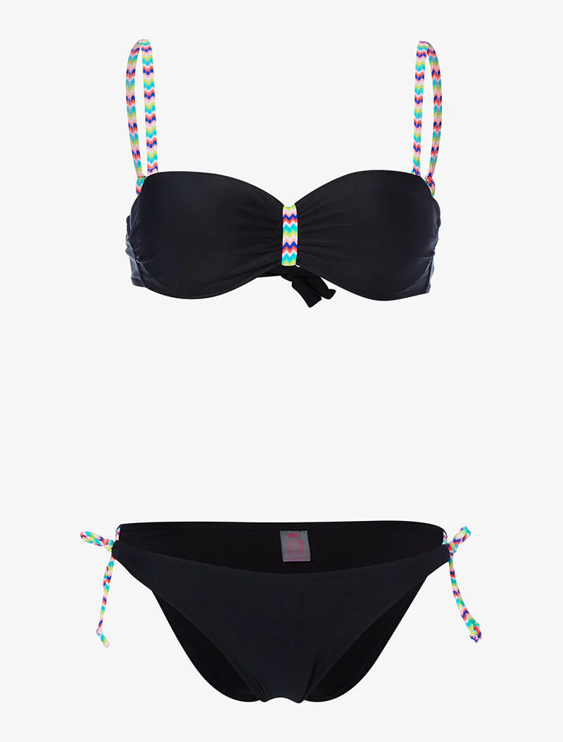 Bikini bandjes zig-zag - zwart