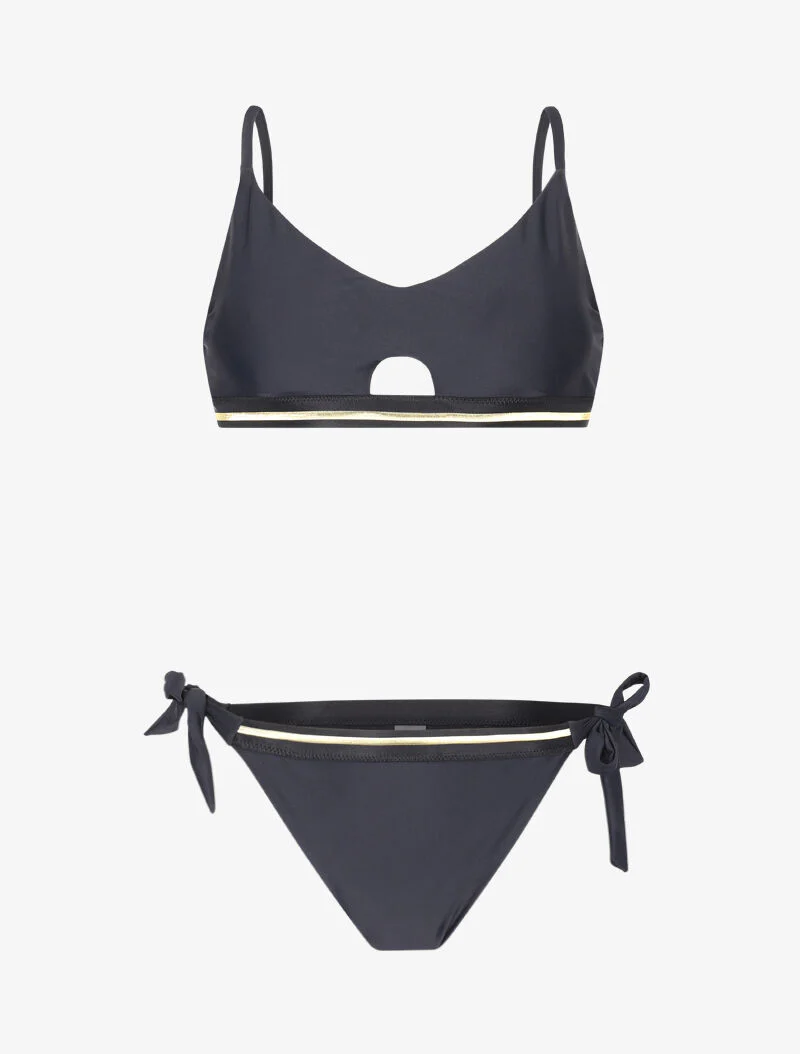 Bikini-bh met gouden bandjes - zwart