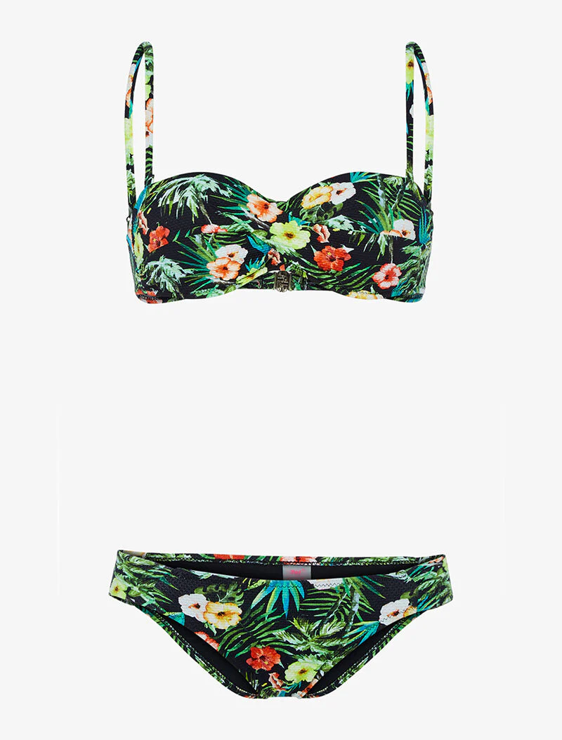 Gevlochten jungle bikini - zwart