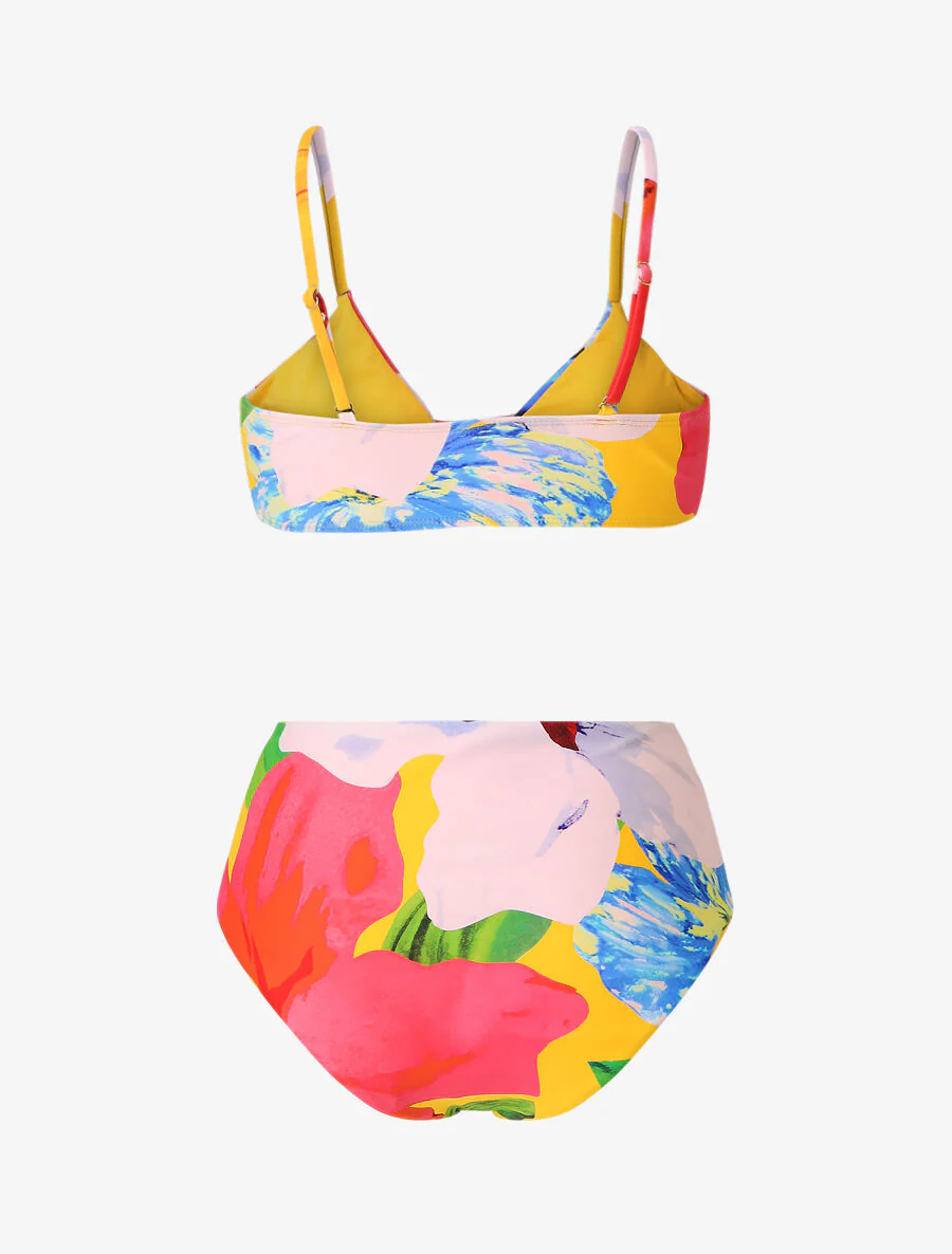 Hoog getailleerde bikini met fantasieprint - Geel - Image 2