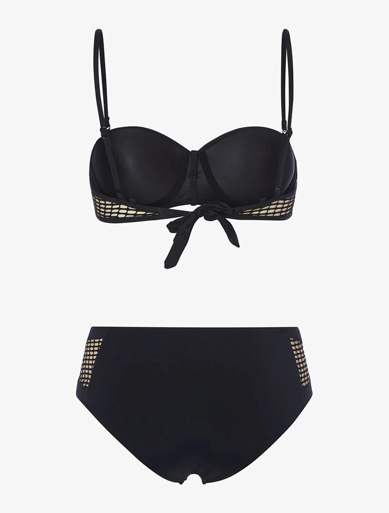 Bikini inzetstukken van netstof - zwart - Image 2