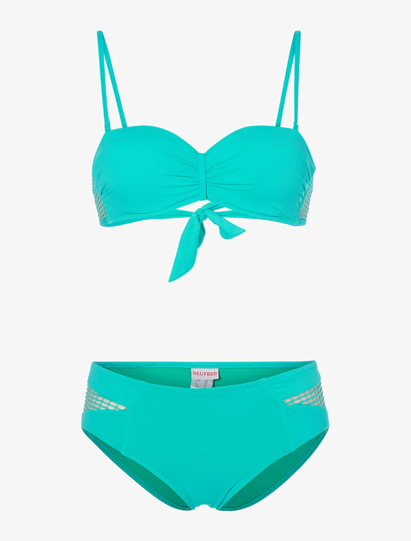 Bikini inzetstukken van netstof - turquoise