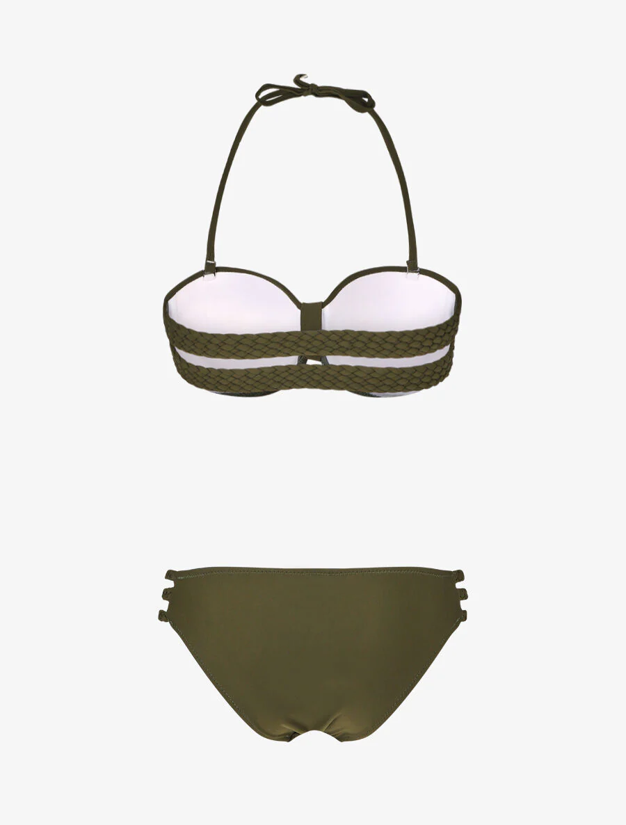 Gevlochten bandjes bikini - Kaki - Image 2
