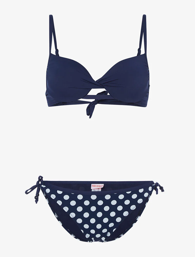Bikini met stippenprint - marineblauw - marine