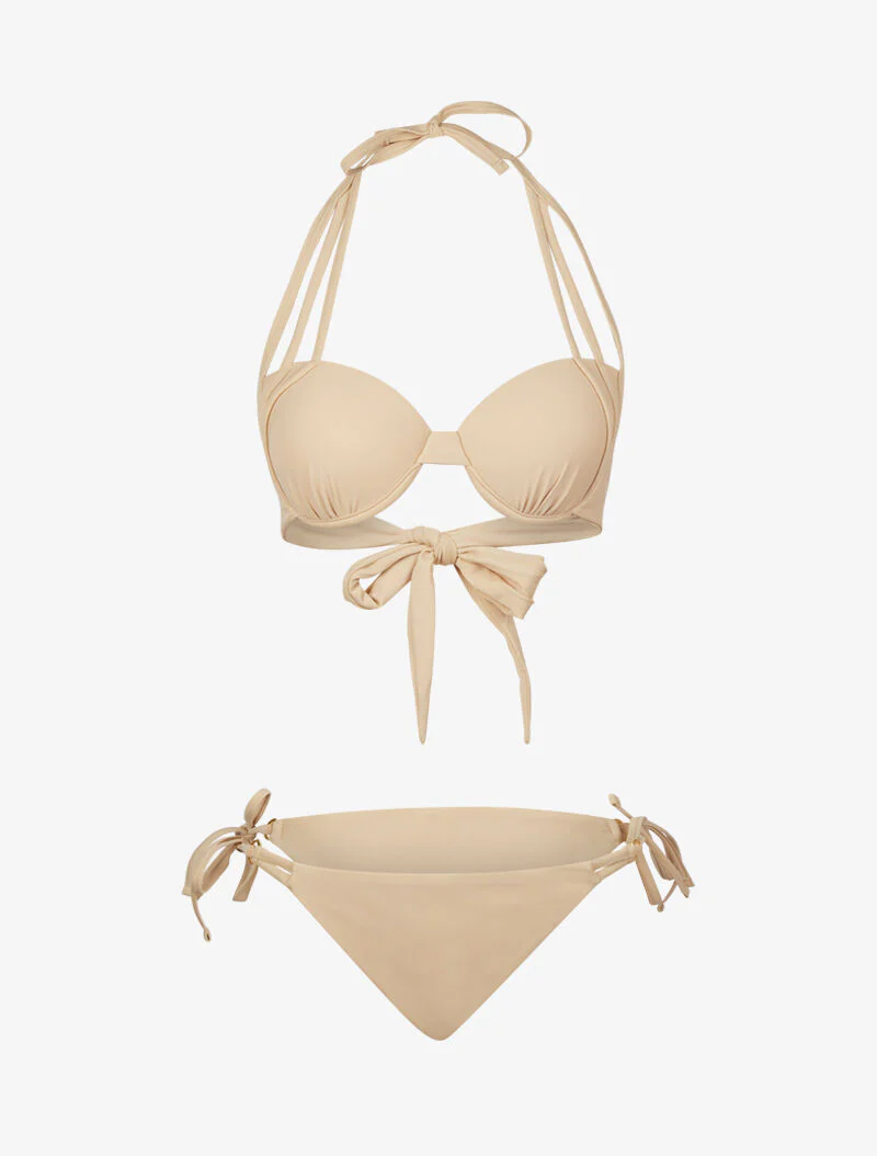 Rondomsluitende bikini - beige