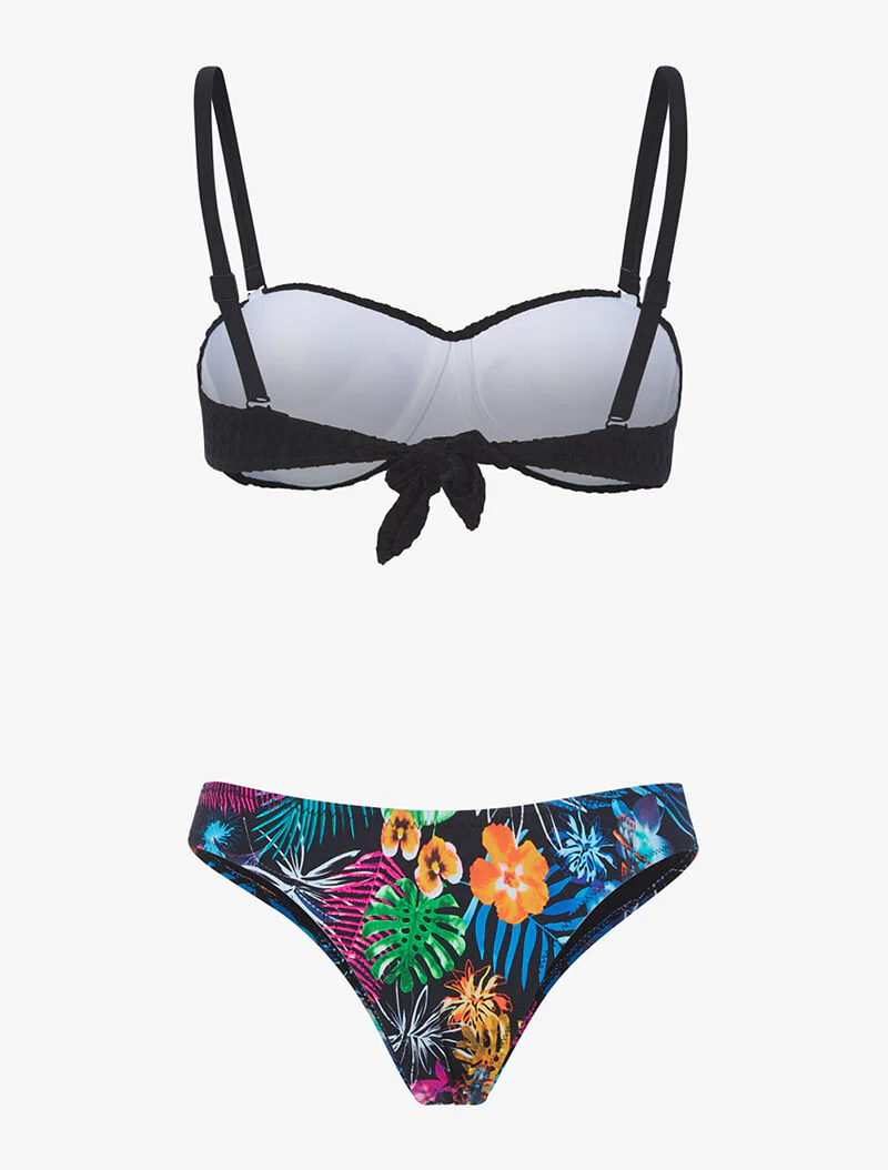 Tropische stringbikini - zwart - Image 2