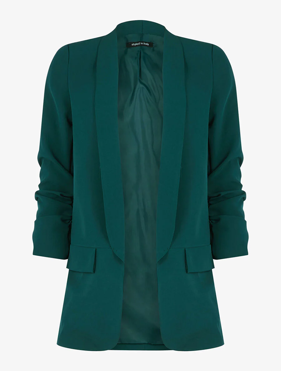 Blazer met geplooide mouwen - Groen
