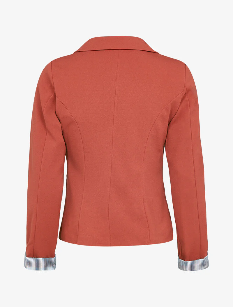 Blazer met gestreepte details - baksteen - Image 2