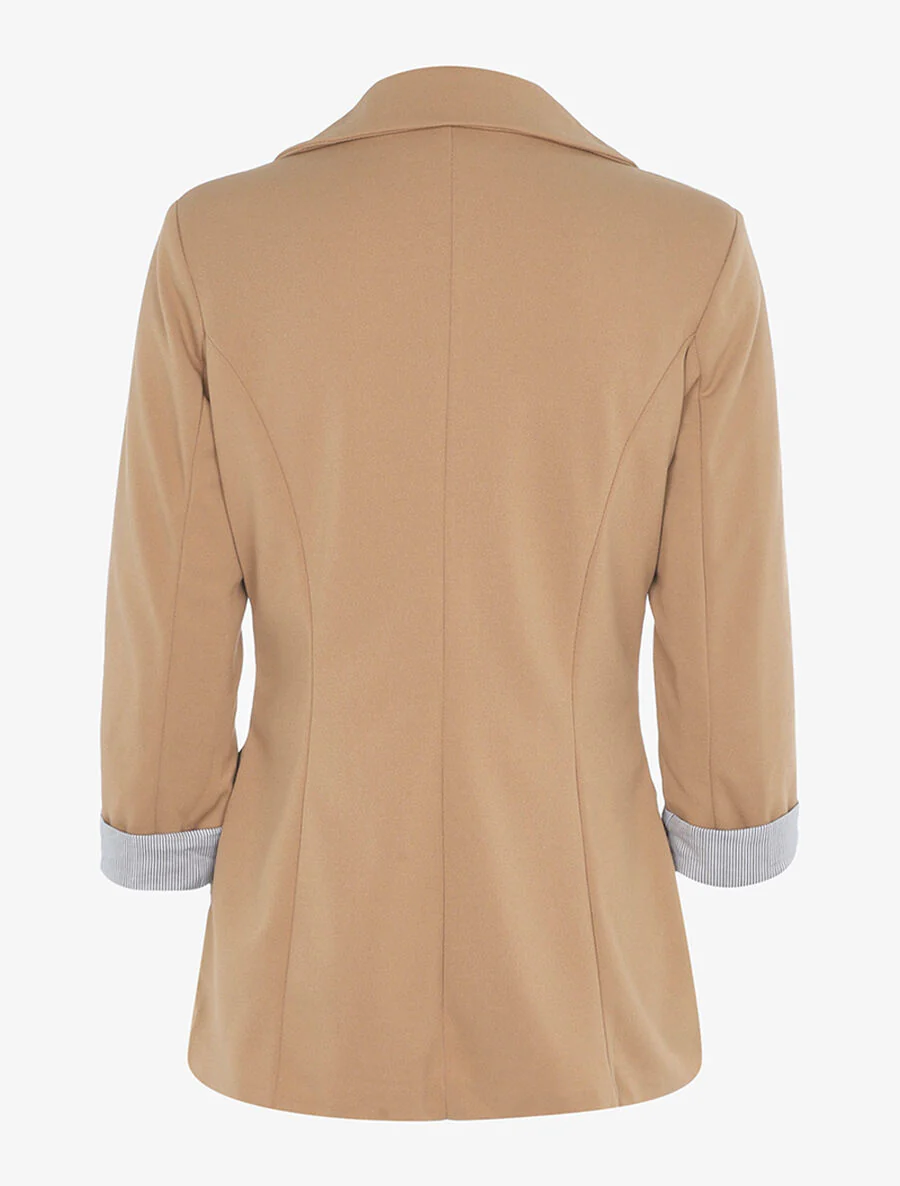 Blazer met gestreepte details - Beige - Image 2