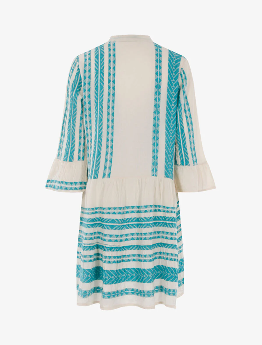 Boheemse jurk met prints - Turkoois - Image 2