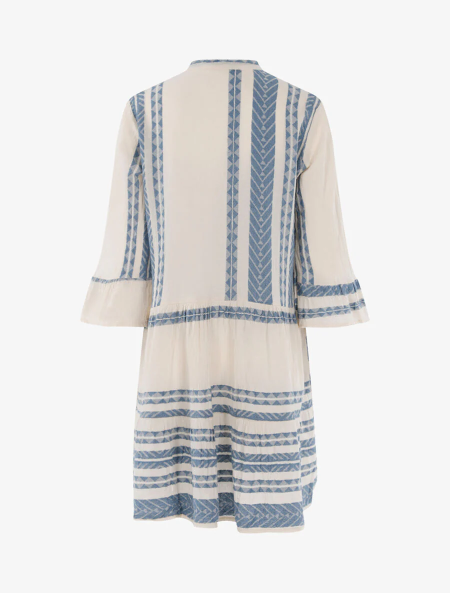 Boheemse jurk met prints - Blauw karretje - Image 2