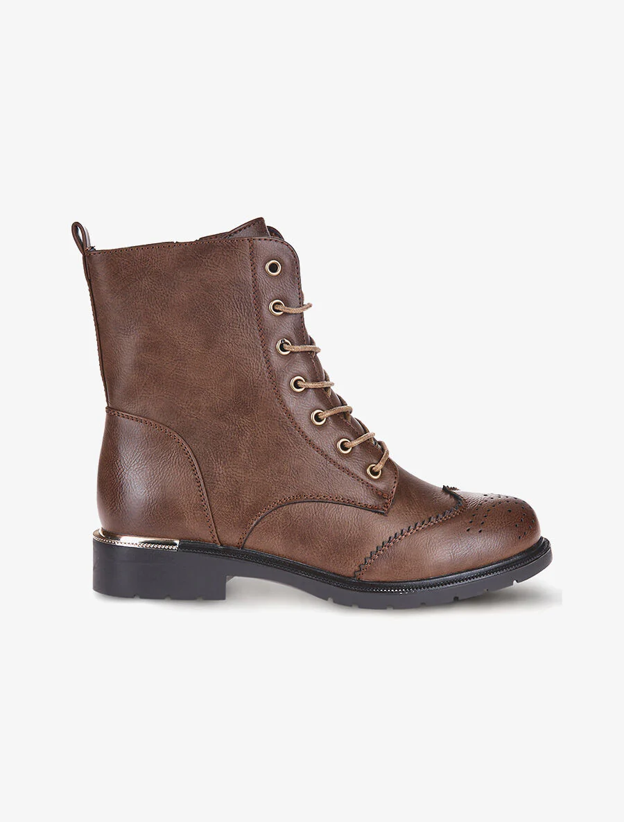 Boots met gestikte neuzen - Bruin