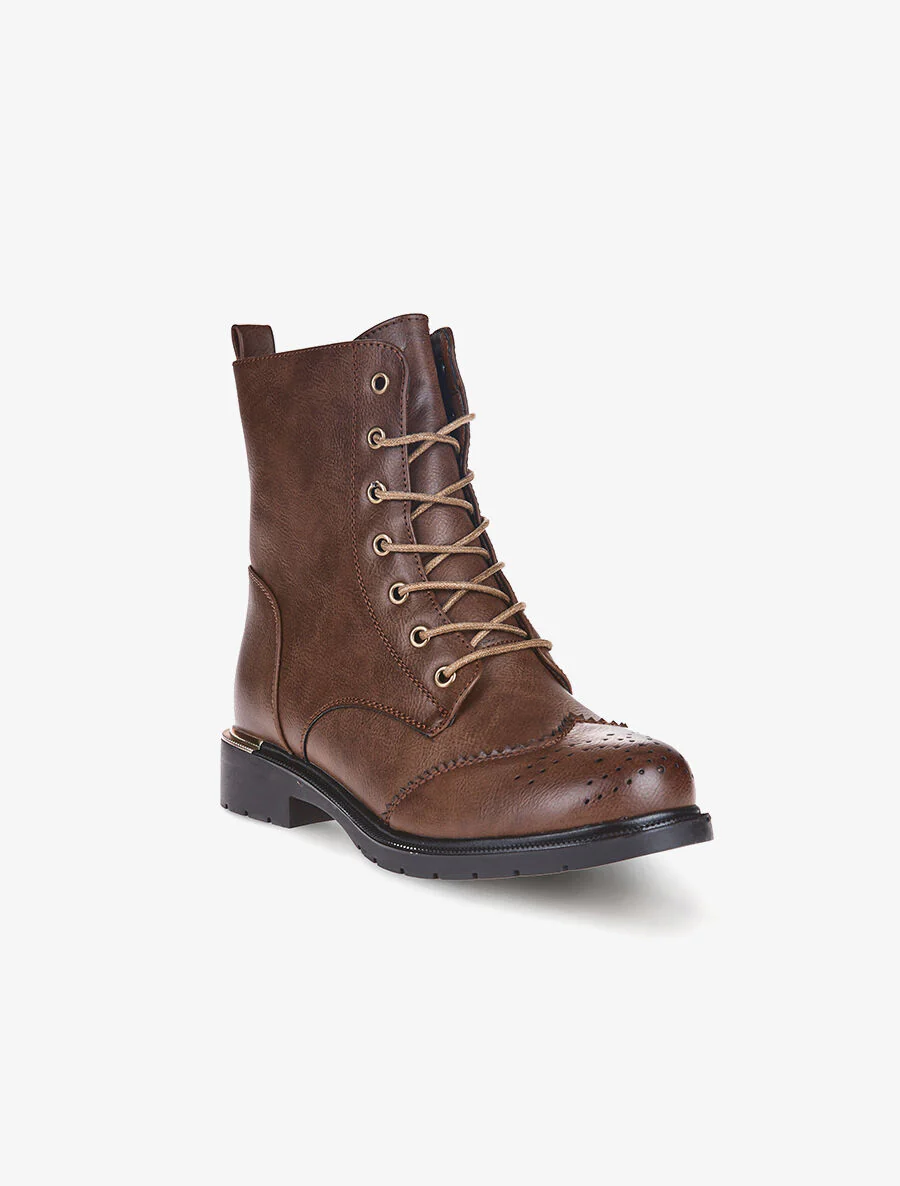Boots met gestikte neuzen - Bruin - Image 2