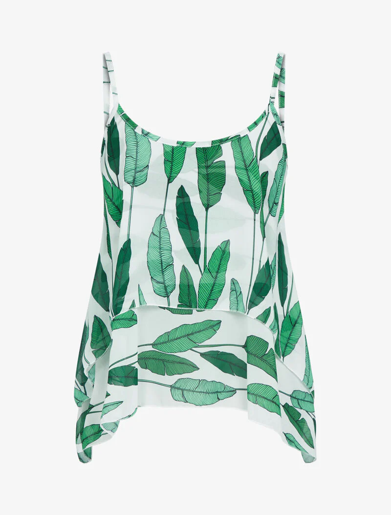 Bovenkant trapeze met grafische print - groen - Image 2