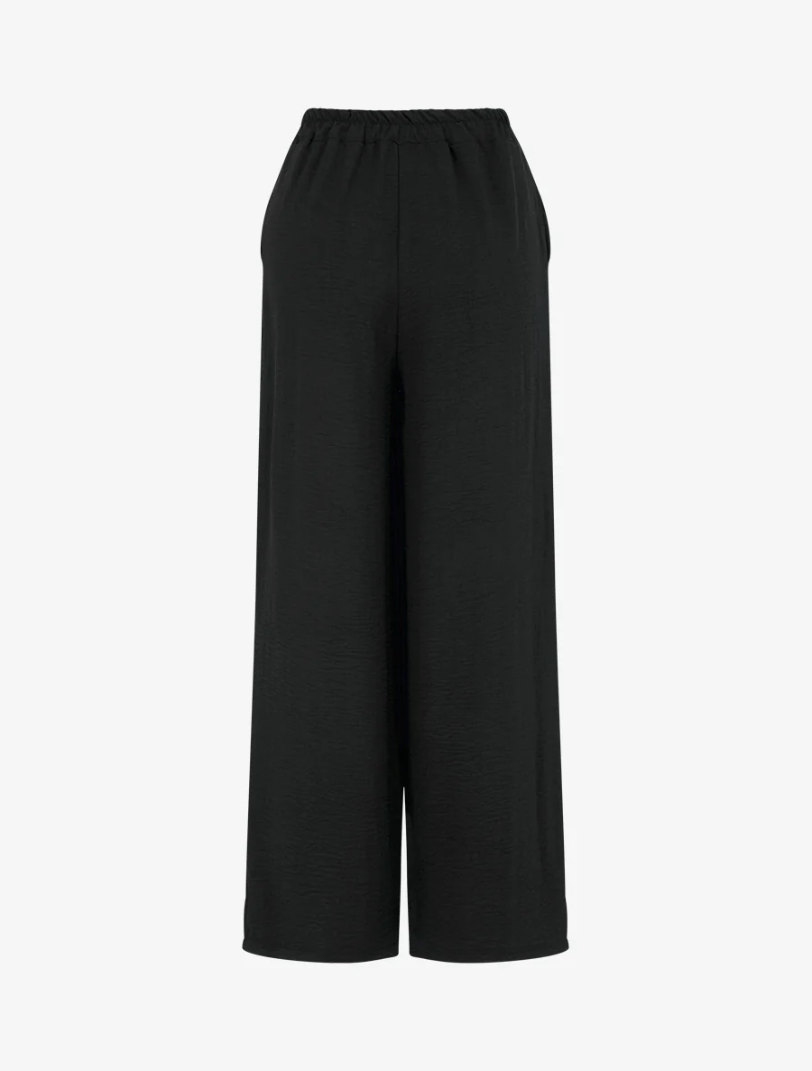 Broek met geborduurde randen - Zwart - Image 2