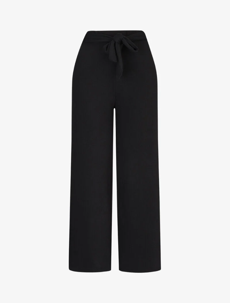 Broek met honingraateffect - Zwart