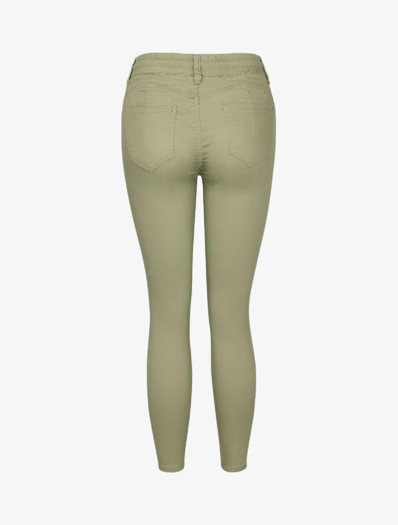 Broek met trekkoorden - kaki - Image 4