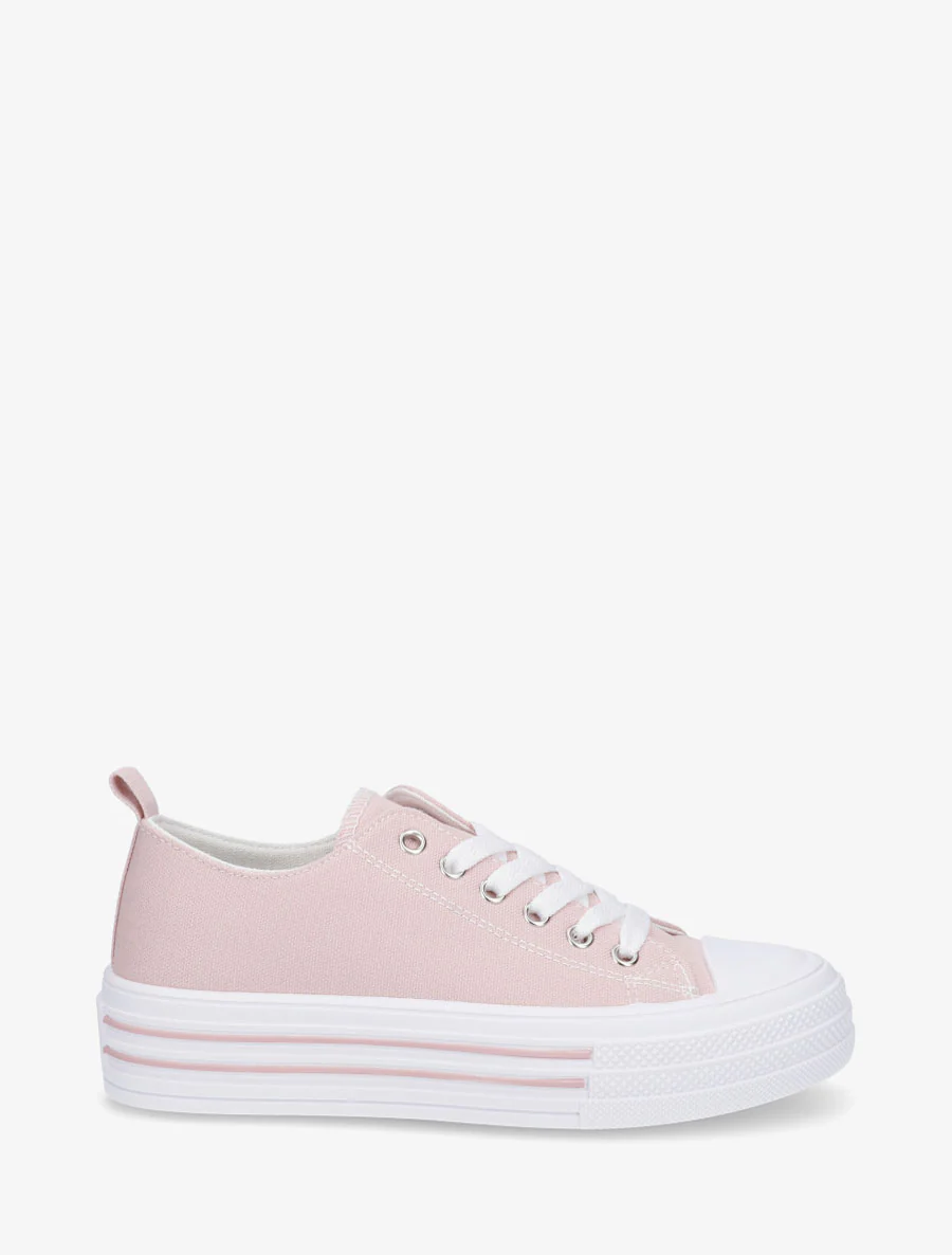 Canvas tennisschoenen met rubberen zool - Roos