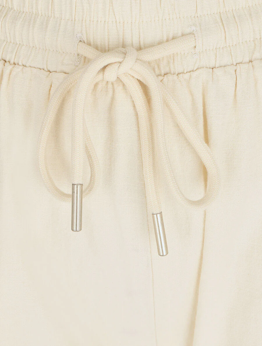 Cargo broek met hoge taille - Ecru - Image 3