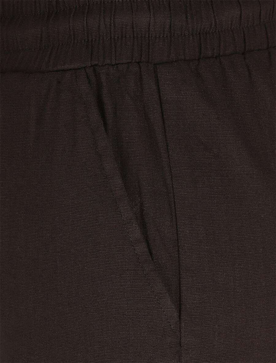 Cargo broek met rechte pijpen en hoge taille - zwart - Image 3