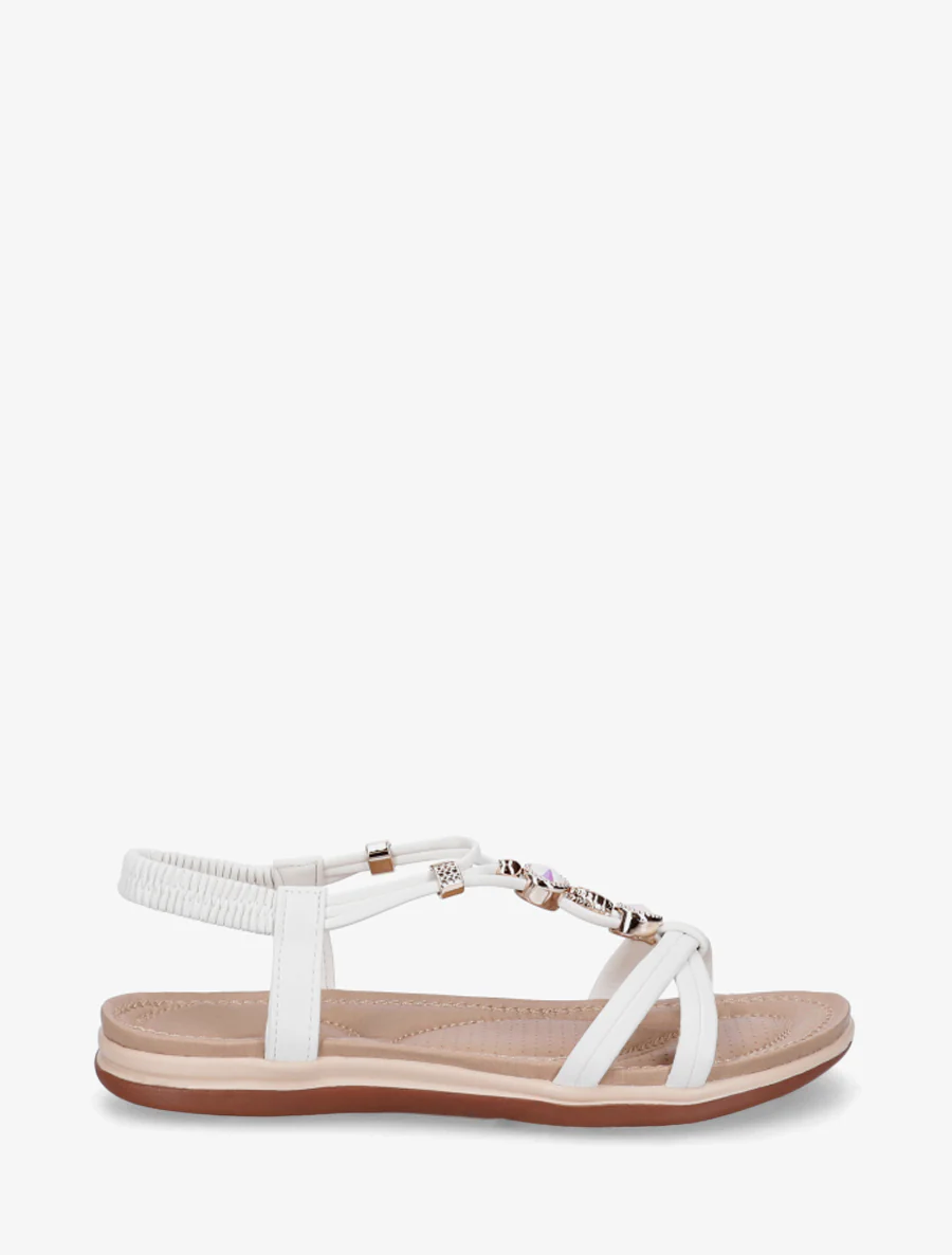 Comfortabele sandalen met elastische enkelband - Wit