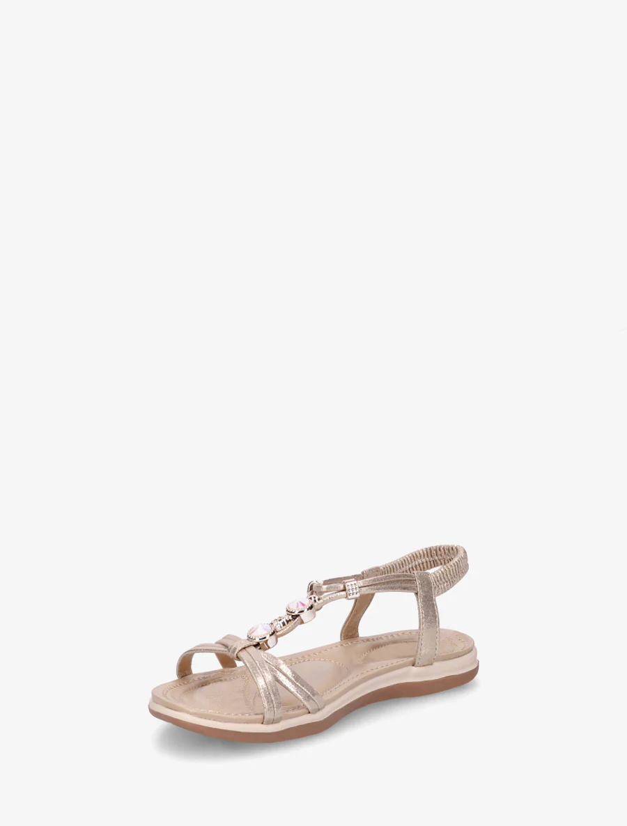 Comfortabele sandalen met elastische enkelband - Goud - Image 3