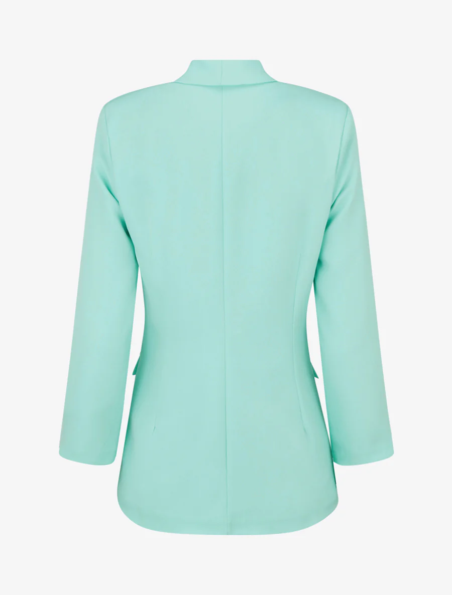 Effen blazer met lange mouwen - Watergroen - Image 2