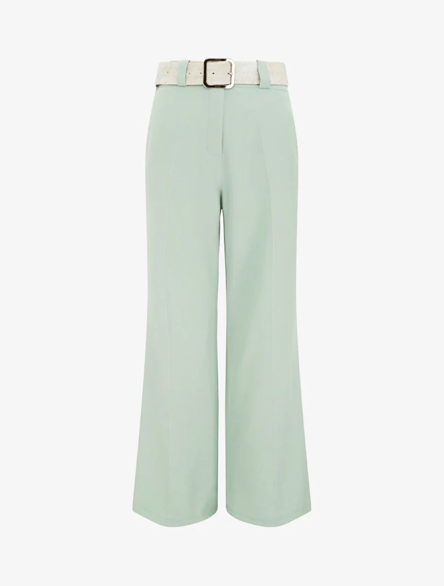 Effen elastische broek - Watergroen