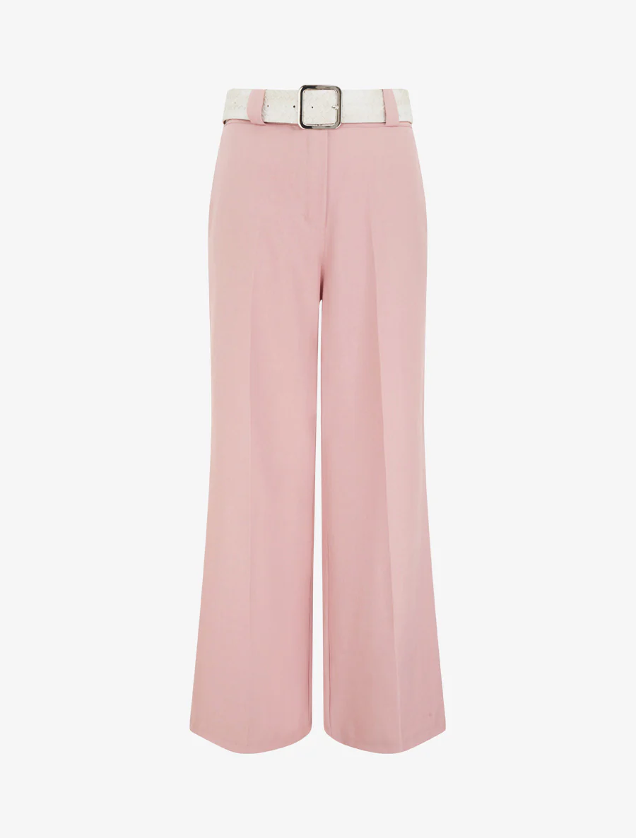 Effen elastische broek - Roos