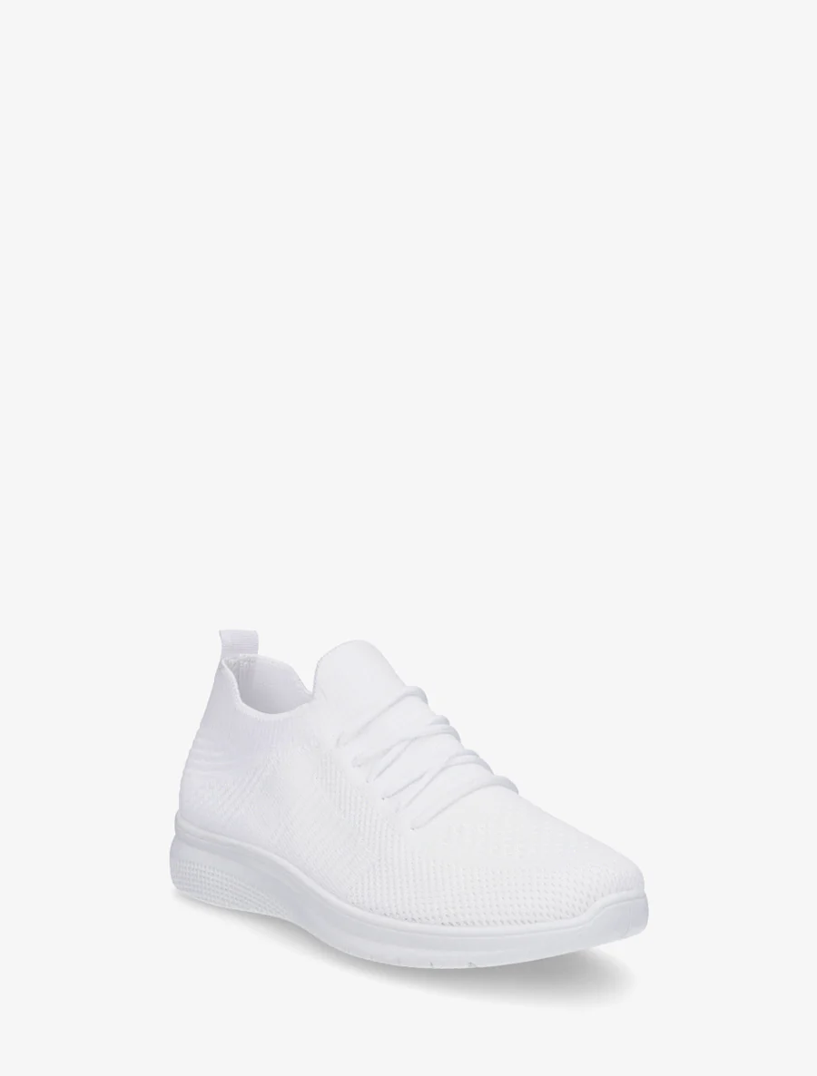 Effen gebreide sneakers - Wit - Image 2