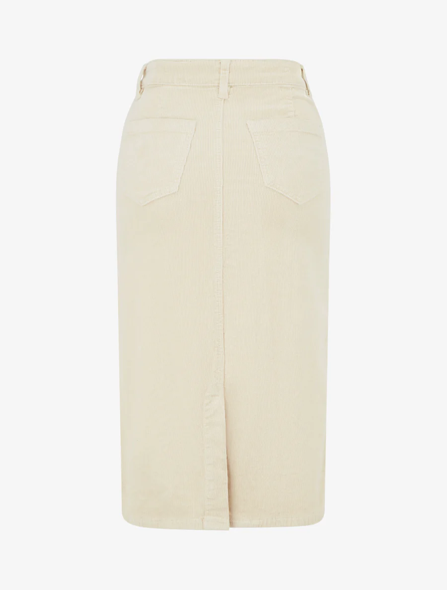 Effen geribde rok - Beige - Image 2
