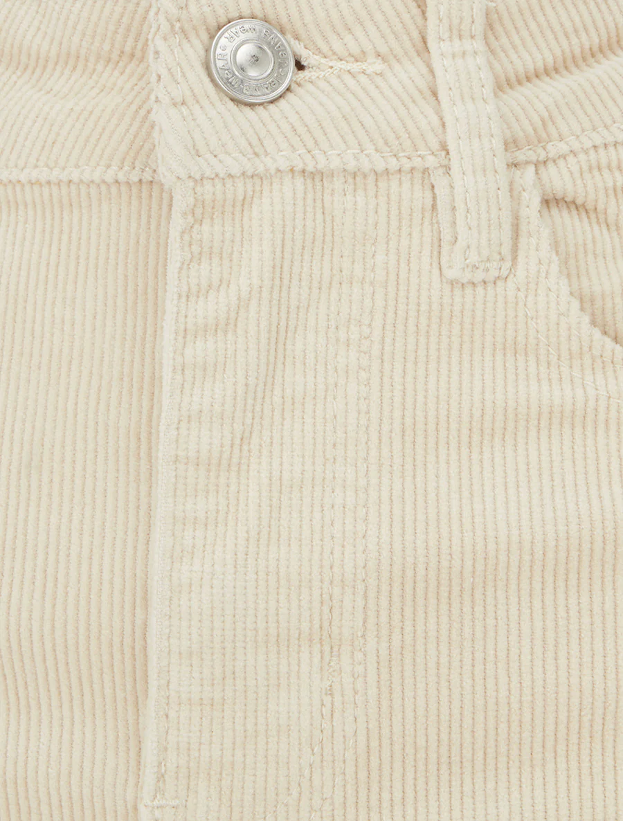 Effen geribde rok - Beige - Image 3