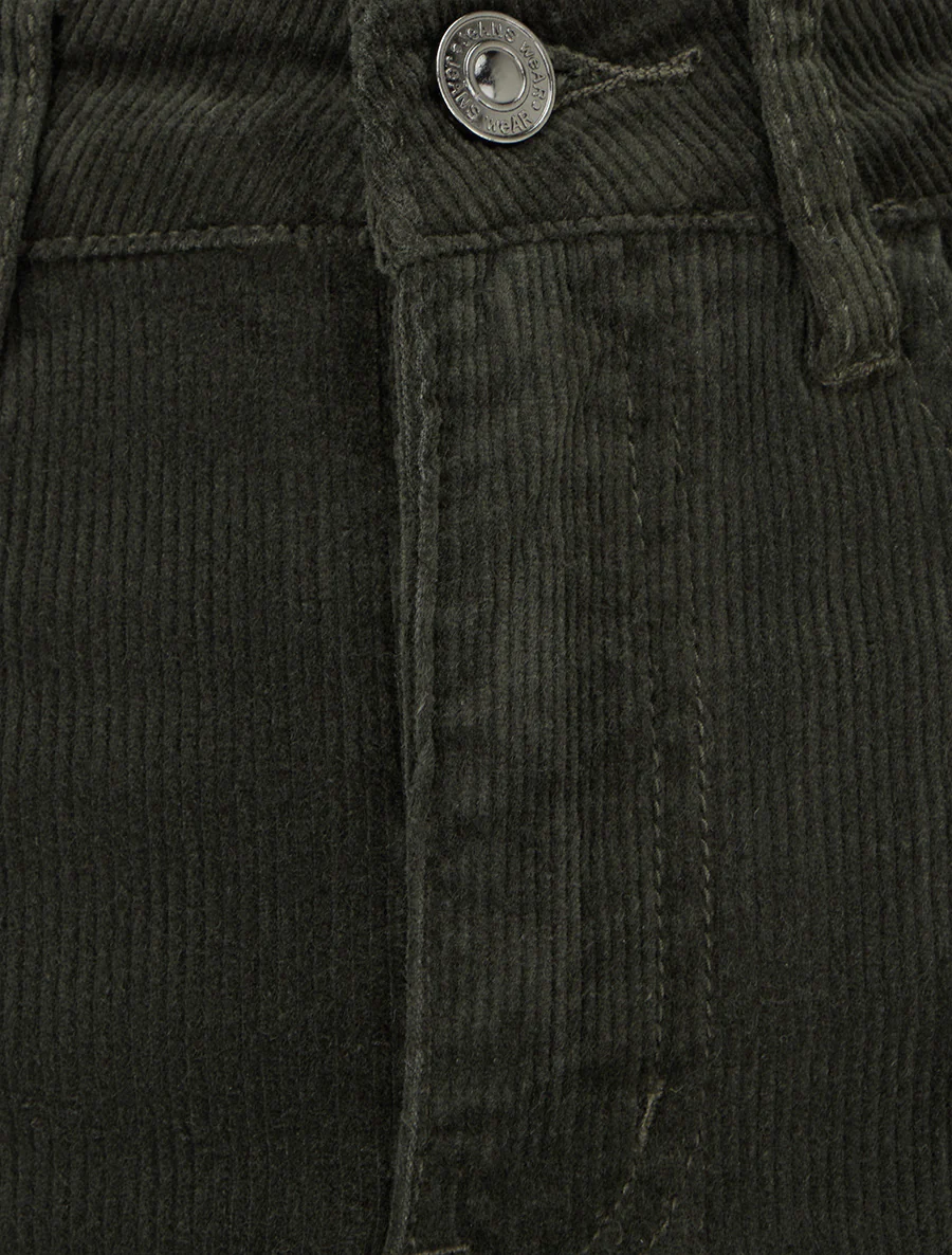 Effen geribde rok - Kaki - Image 3