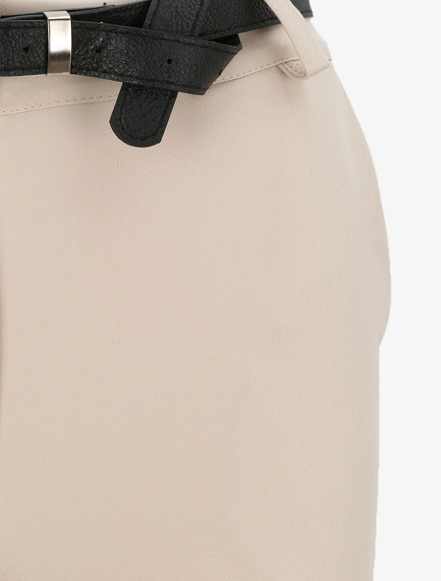 Effen losse broek - Beige - Image 3