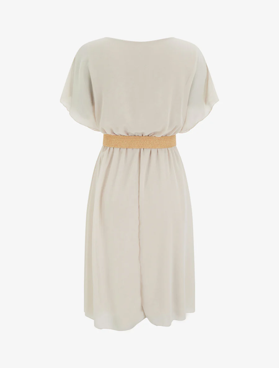 Effen midirok met een zwierige snit - Beige - Image 2